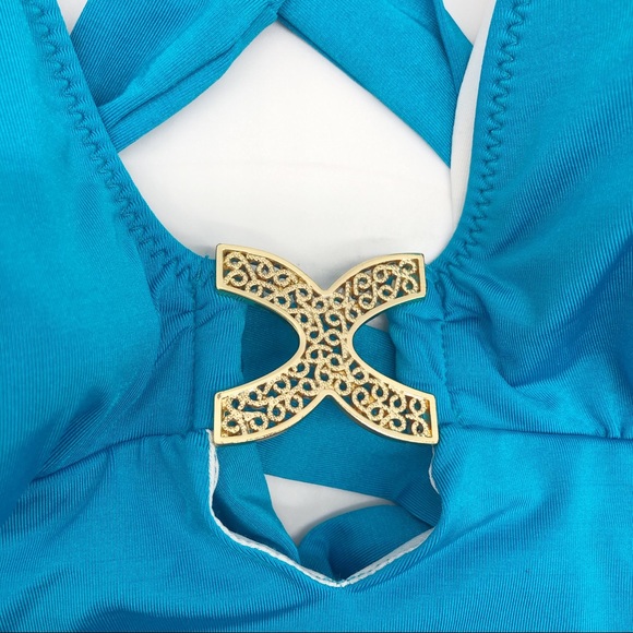 SOLD - Trina Turk One-Piece Swimsuit Teal Blue - Picture 3 of 6